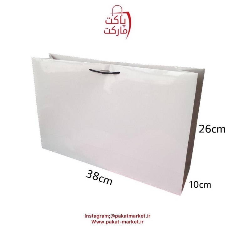 ساک دستی سفید با روکش سلفونی ۱۲-۲۴-۳۵